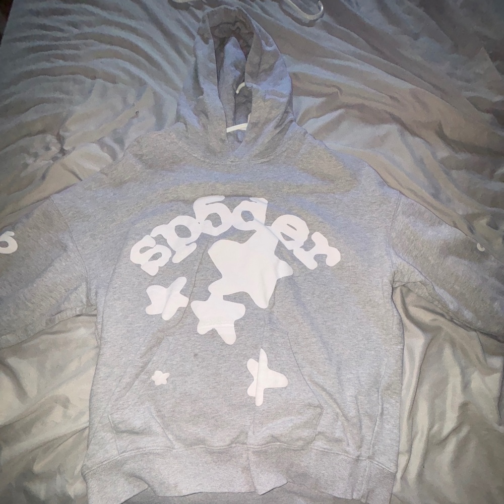 Grey sp5der hoodie